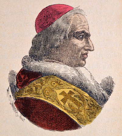 Porträt von Papst Pius VIII (1829-1830), 1898 (später kolorierte Gravur) von Italian School